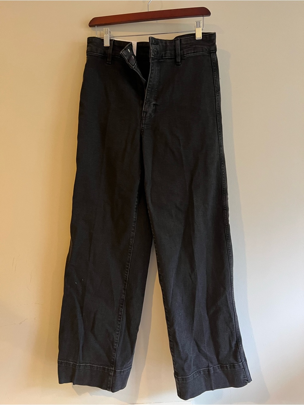 H&M Women's Relaxed Black Wide-Leg Jeans